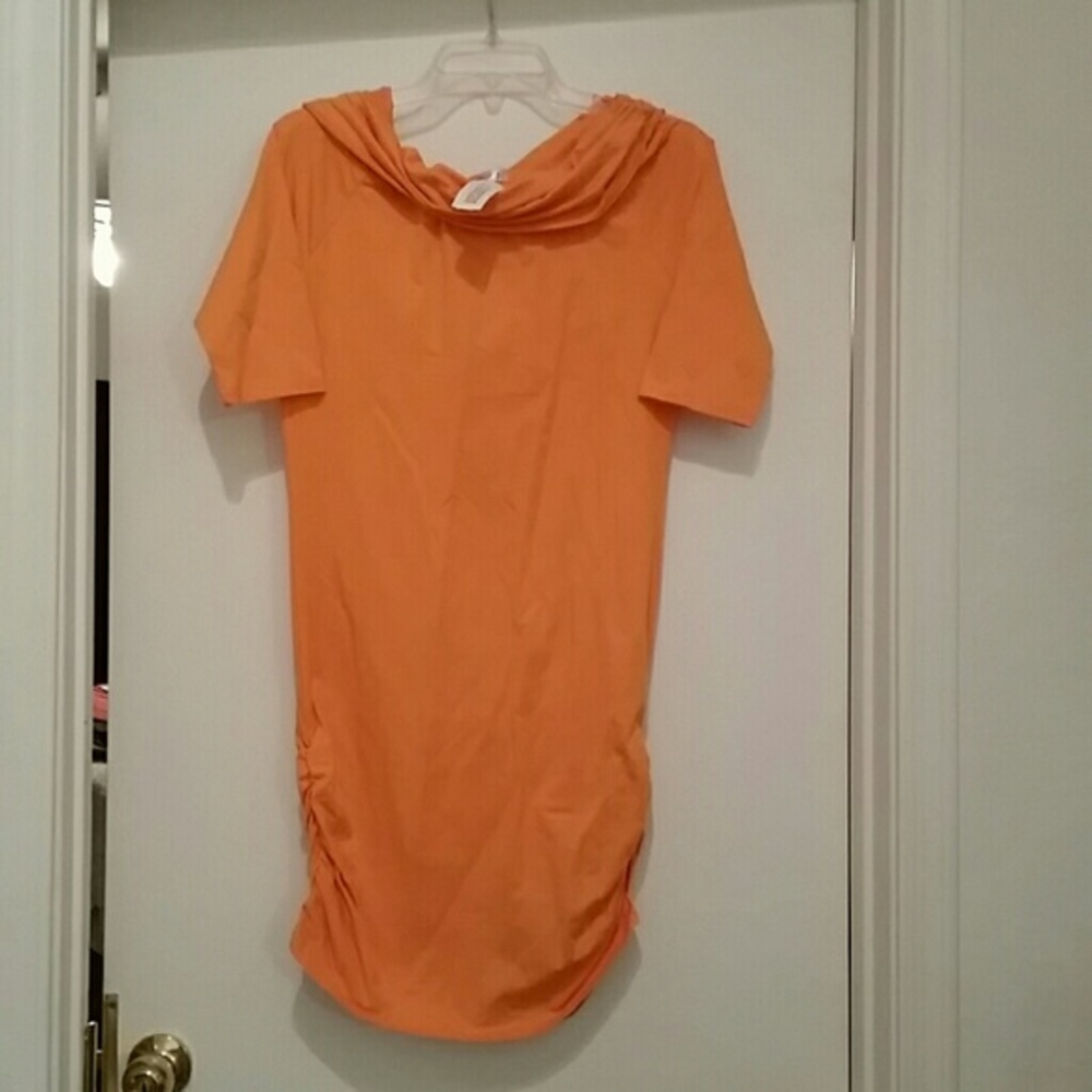 Orange scoop neck dress